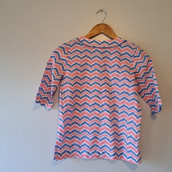 Vineyard Vines Girls Whale Tail Chevron Tunic Swim Cover Up Blouse Sz XSmall - Picture 7 of 11